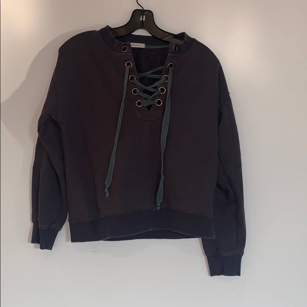 Lace up sweatshirt